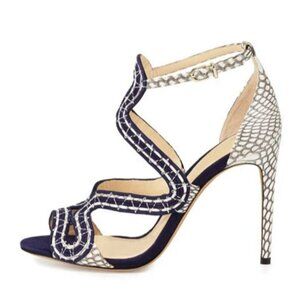 Alexandre Birman  Alice Suede/Snake Sandal Bali/Mono Natural Size EU38/U…